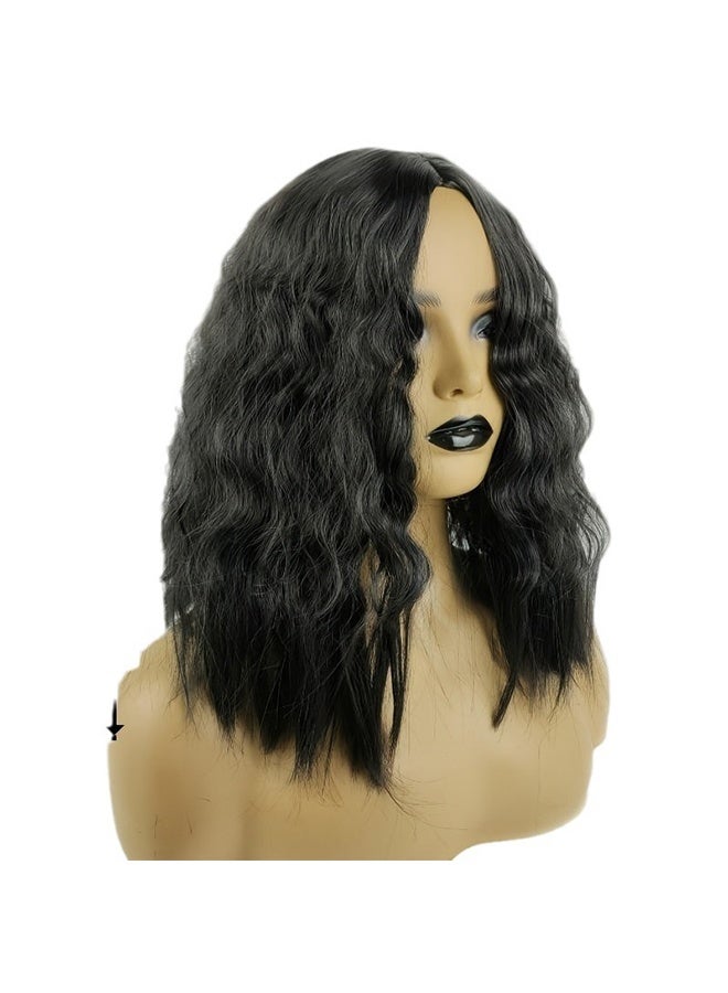 Generic Wigs Women's Fashion Lady Full Wig, Wavy Short Hair Wig Black Natural Looking Women Wigs Ladies Wig Party Wavy Curly for Cosplay Girls Party or Daily Life, Black - Image 5