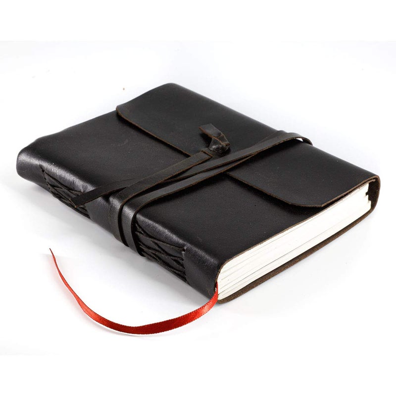 KomalC Handmade Leather Journal | Writing Notebook Diary | Bound Daily Notepad For Men & Women Unlined Paper Medium, writing pad for artist, sketch - Image 1