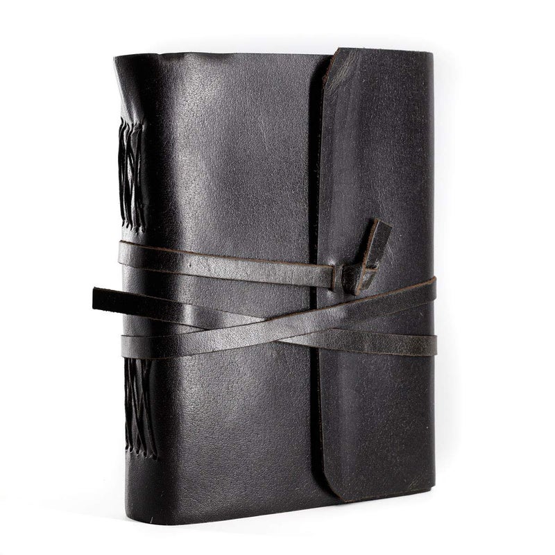 KomalC Handmade Leather Journal | Writing Notebook Diary | Bound Daily Notepad For Men & Women Unlined Paper Medium, writing pad for artist, sketch - Image 3