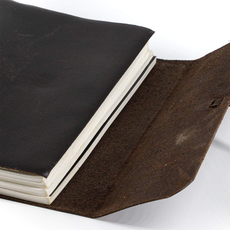 KomalC Handmade Leather Journal | Writing Notebook Diary | Bound Daily Notepad For Men & Women Unlined Paper Medium, writing pad for artist, sketch - Image 5