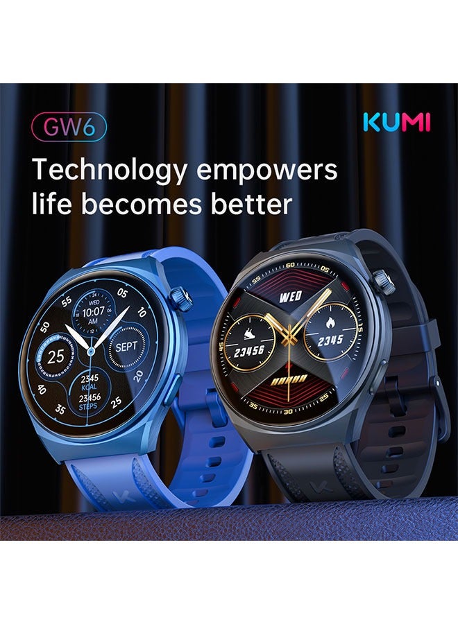 KUMI GW6 Sports Smartwatch AMOLED Display Yoga Exercise 100 Sports Detection Maps Navigation Smart Bracelet Sliver - Image 2