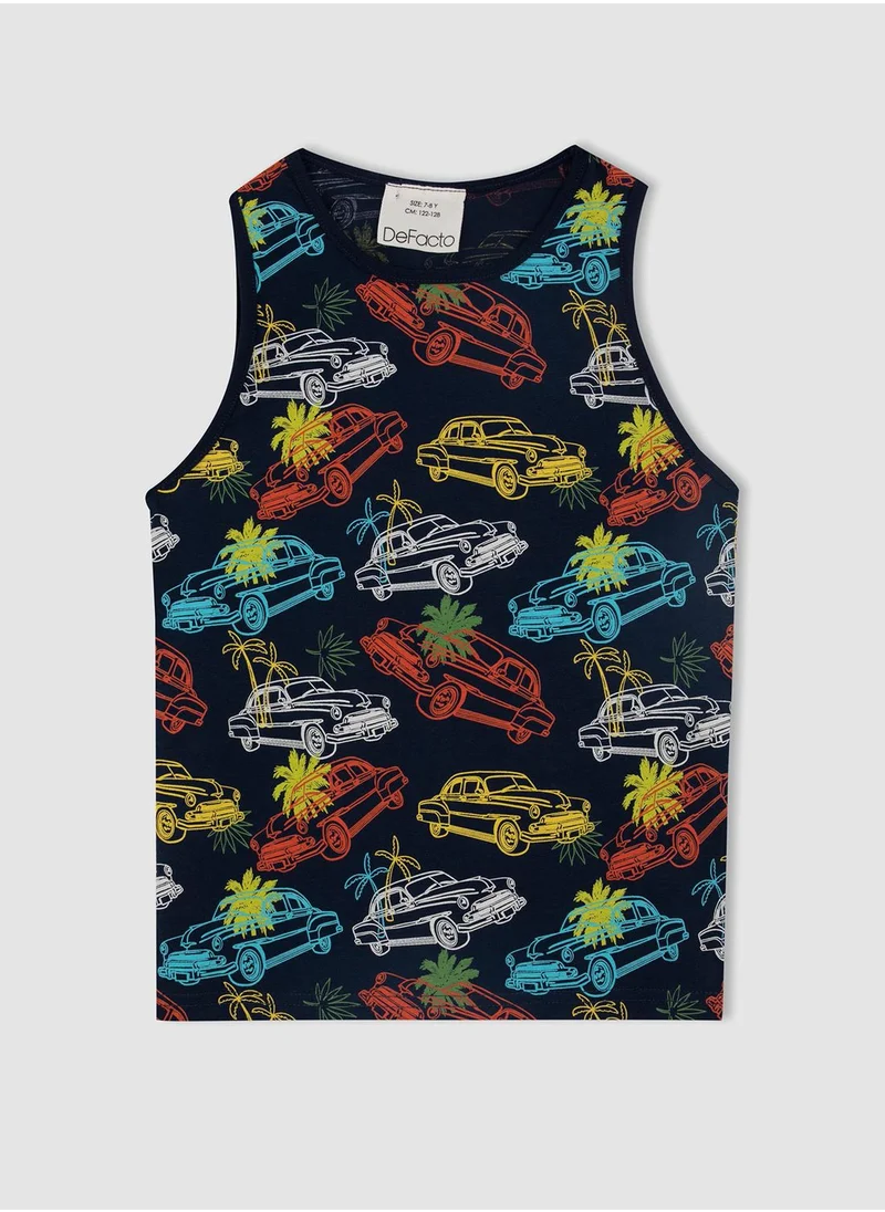 DeFacto Kids Car Print Vest And Shorts Set