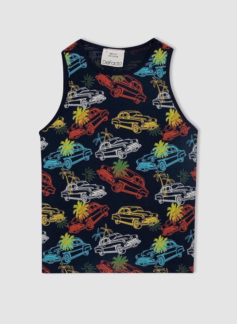 DeFacto Kids Car Print Vest And Shorts Set - Image 2