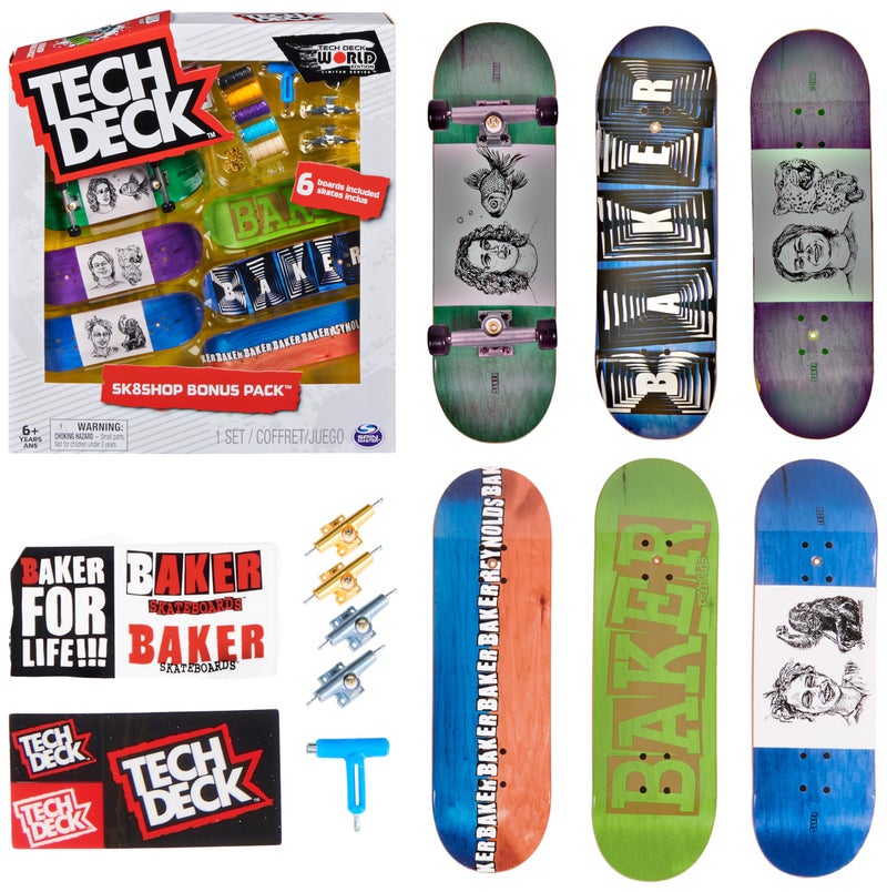 Tech Deck تكنيك ديك، حزمة مكافأة سك8 شوب للوحة الأصابع، ألواح تزلج صغيرة قابلة للتجميع والتخصيص (الأنماط قد تختلف) - Image 1