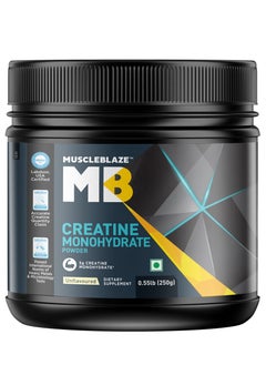 MUSCLEBLAZE Creatine Monohydrate (Unflavoured, 0.55lbs / 250g) | Labdoor USA Certified Creatine  - Image 1