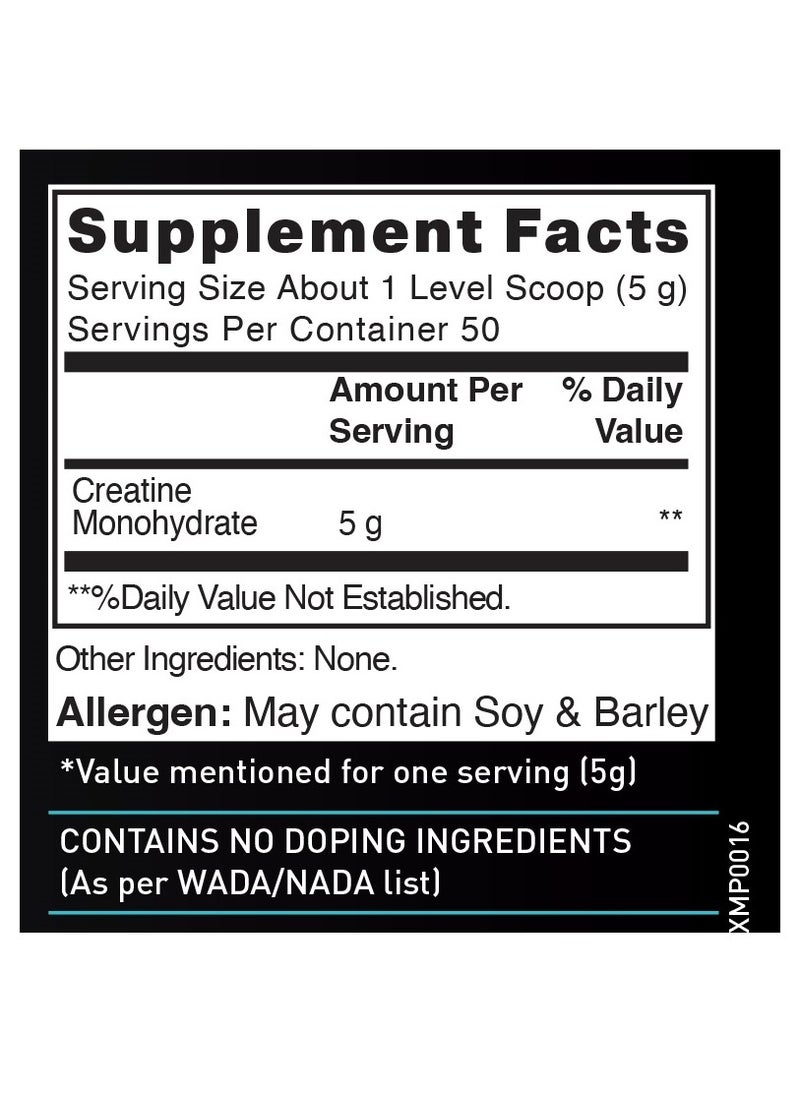 MUSCLEBLAZE - Creatine Monohydrate (Unflavoured, 0.55lbs / 250g) | Labdoor USA Certified Creatine - Image 1