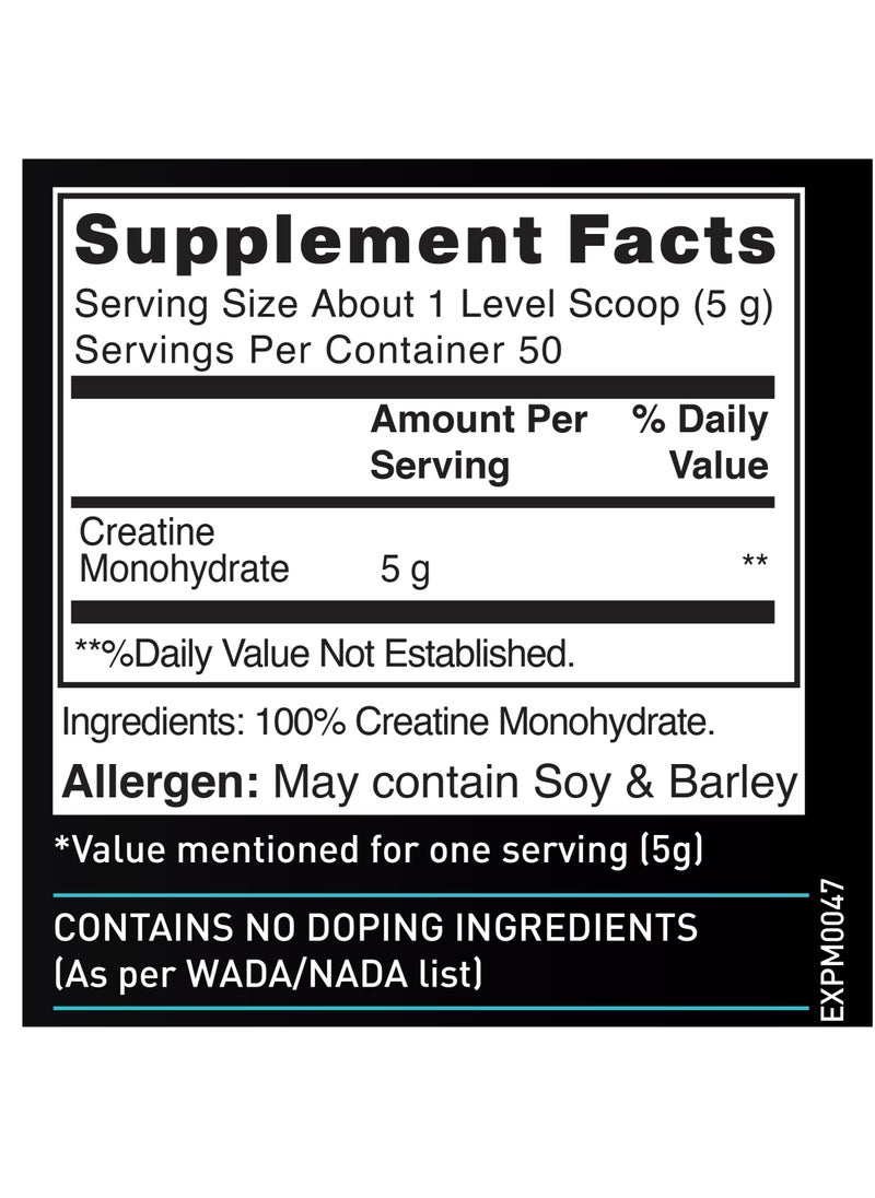MUSCLEBLAZE - Creatine Monohydrate (Unflavoured, 0.55lbs / 250g) | Labdoor USA Certified Creatine - Image 1