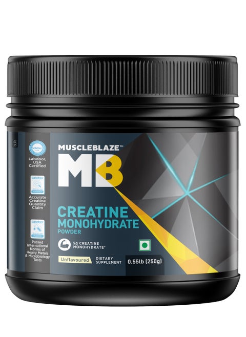 Creatine Monohydrate (Unflavoured, 0.55lbs / 250g) | Labdoor USA Certified Creatine