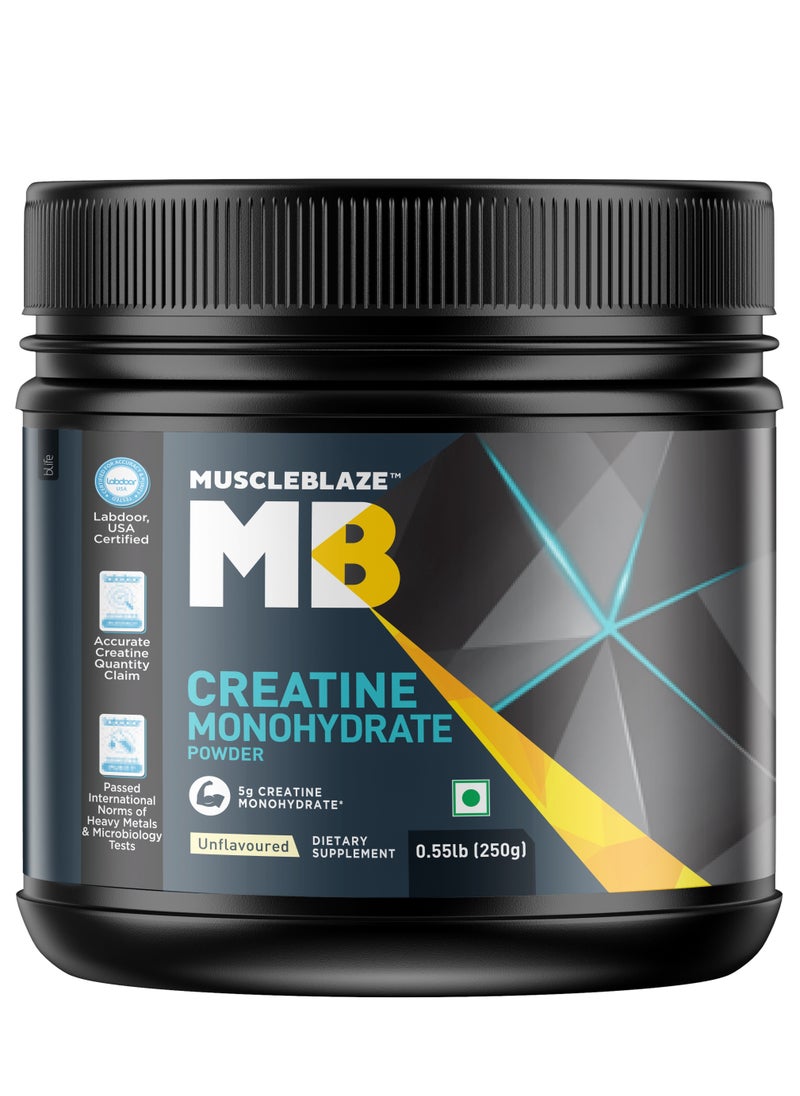 MUSCLEBLAZE - Creatine Monohydrate (Unflavoured, 0.55lbs / 250g) | Labdoor USA Certified Creatine - Image 1
