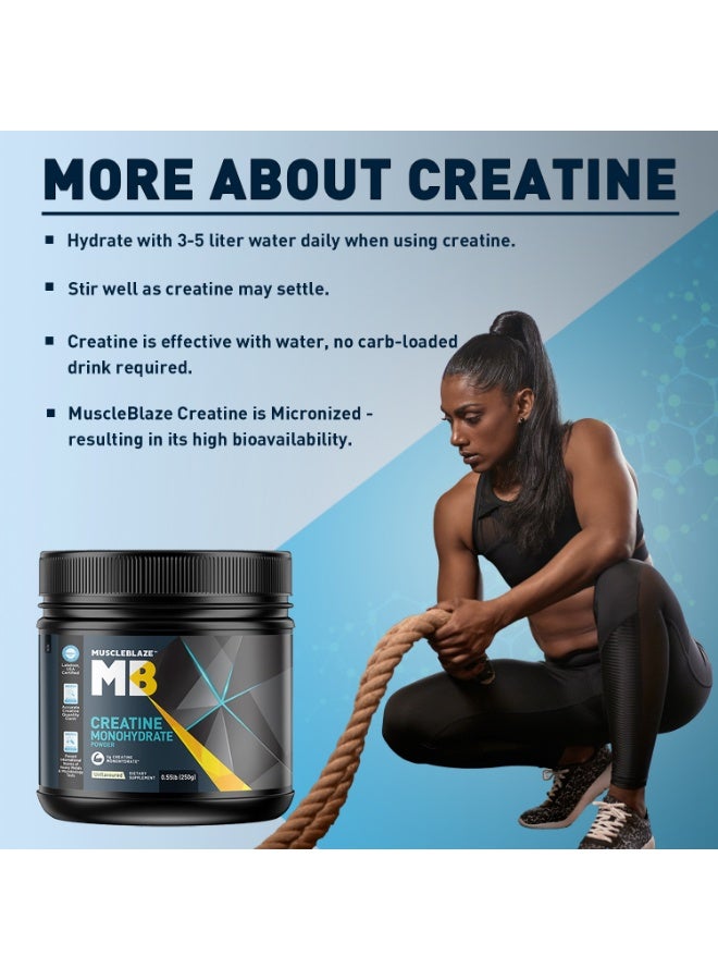 MuscleBlaze Unflavored Creatine Monohydrate Powder 250g