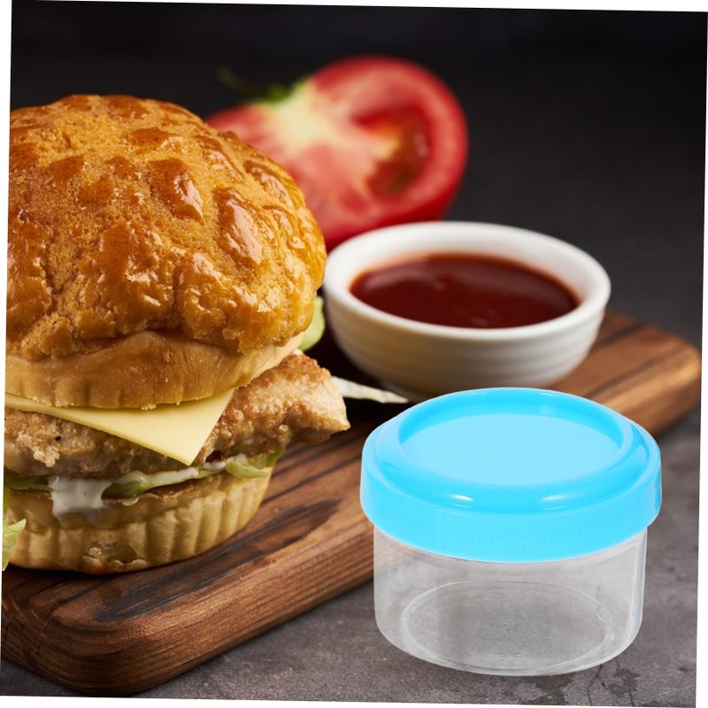 6Pcs Reusable Mini Sauce Cups With Lids For Salad Dressing Meal Prep Office Random Color - Image 3