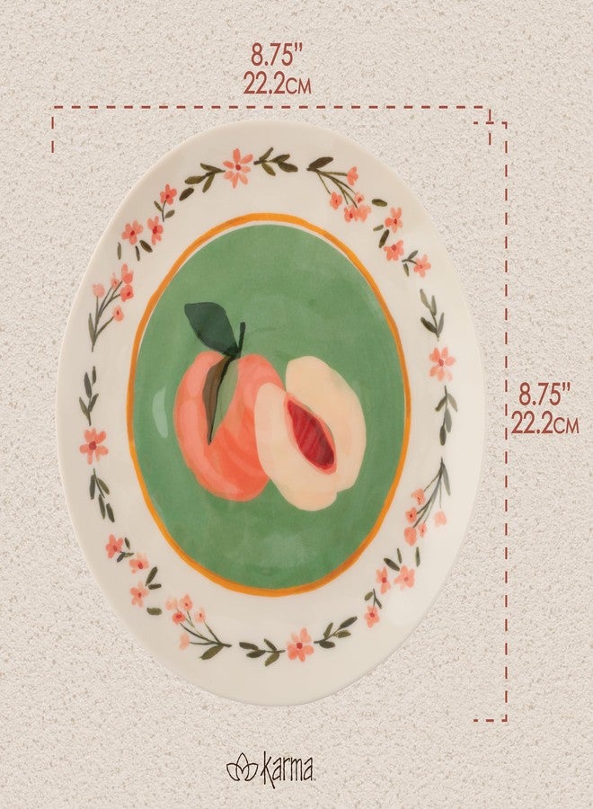 Karma, 8.75 inches Melamine Salad Plates Set of 4, Reusable Dishwasher Safe Plates for Outdoor and Indoor, Sardines - Image 3