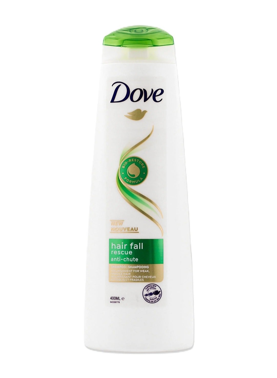 Dove Hair Fall Rescue Anti-Chute Shampoo 400ml for Weak & Fragile Hair | New Formula | Nourishing & Strengthening | Unisex Hair Care