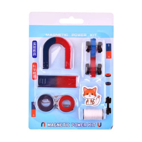 DEZIINE.Fx®Science Magnets Set for Education Science School Classroom Experiment Tools for Kids Including Bar/Ring/Horseshoe/Thread/Car Magnet (Model No :- 3) - Image 1