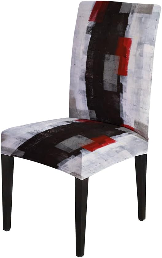 CAPSCEOLL Grey Chair Covers Chair Seat Covers Set of 4 Chair Seat Covers Removable Washable Parson Chair Covers for Dining Room Living Room Kitchen - Image 3