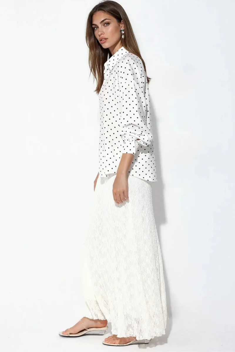 بيغ دارت BDART Oversized Polka Dot Crepe Shirt