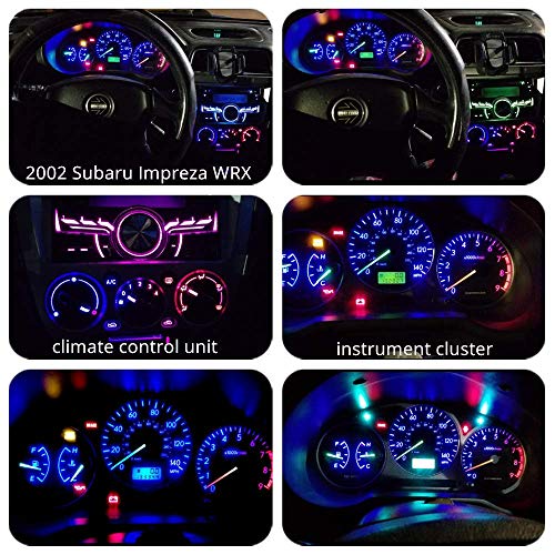 WLJH 74 Led Bulb Dash Lights Mini T5 2721 27 37 286 Wedge PC74 Twist Socket Automotive Instrument Panel Gauge Light Kits Cluster Shift Indicator Interior Bulbs 12V Blue Pack of 20 - Image 3