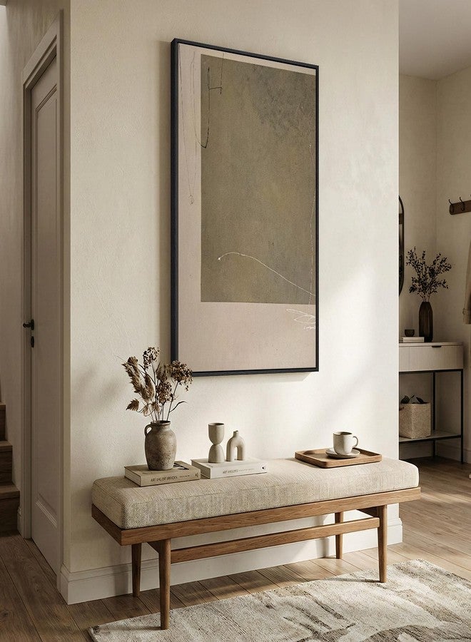Cuspin Framed Neutral Abstract Wall Art, Modern Beige and Taupe Canvas Prints Paintings Artwork for Walls, Contemporary Minimalist Block Pictures for Living Room Dining Bedroom Hallway Wall Decor 24x36 In - Image 4