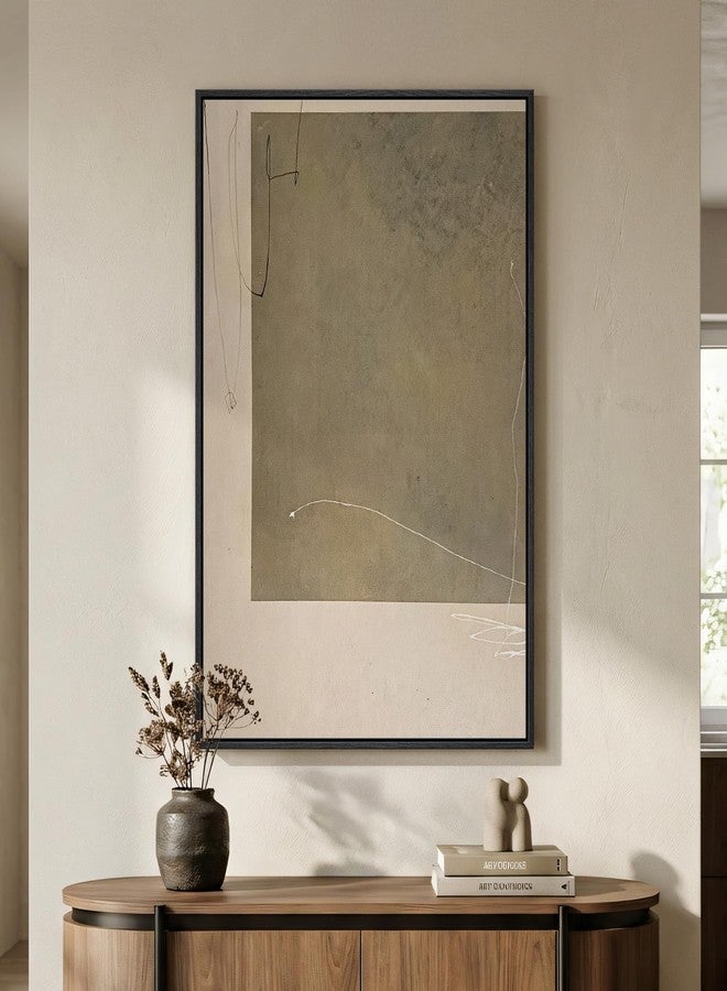 Cuspin Framed Neutral Abstract Wall Art, Modern Beige and Taupe Canvas Prints Paintings Artwork for Walls, Contemporary Minimalist Block Pictures for Living Room Dining Bedroom Hallway Wall Decor 24x36 In - Image 1