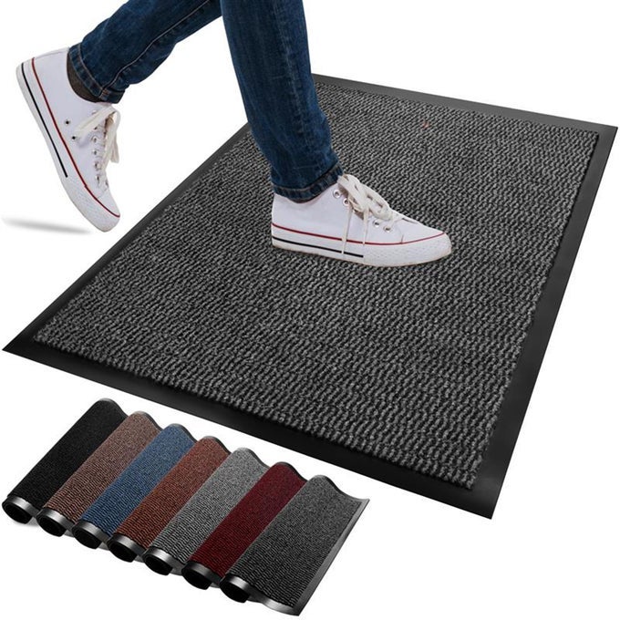WASHABLE DOOR MATS INDOOR OUTDOOR NONSLIPPERY HEAVY DUTY DOORMATS INDOOR HIGHLY ABSORPTIVE RUBBER DOOR MAT PERFECT FOR KITCHEN HOME AND HOTEL ENTRANCE ANTHRACITE 60X120 CM