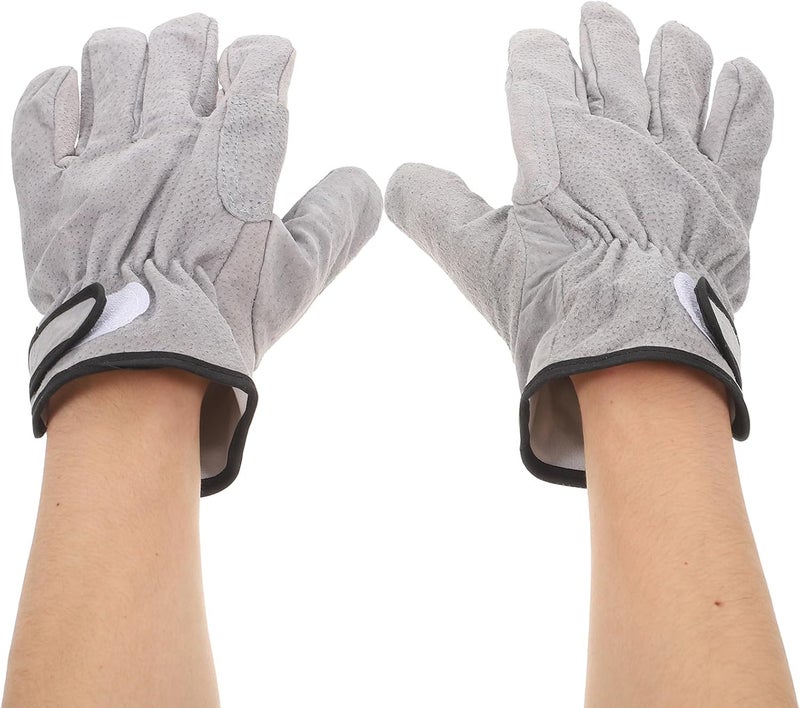 Heat Resistant Welding Gloves Thickened Work Gloves for Men and Women Fireproof Stove Mitts with Reinforced Palm for Welding Furnace and Wood Burner Handling 1 Pair - Image 4