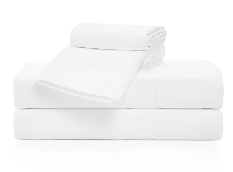 UGG 33606 Alahna Full XL Bed Sheets and Pillowcases 4-Piece Set Sleep in Luxury Machine Washable Deep Pockets Wrinkle-Resistant Breathable Cozy Comfort Silky Cooling Sheets  Full XL  White - Image 1