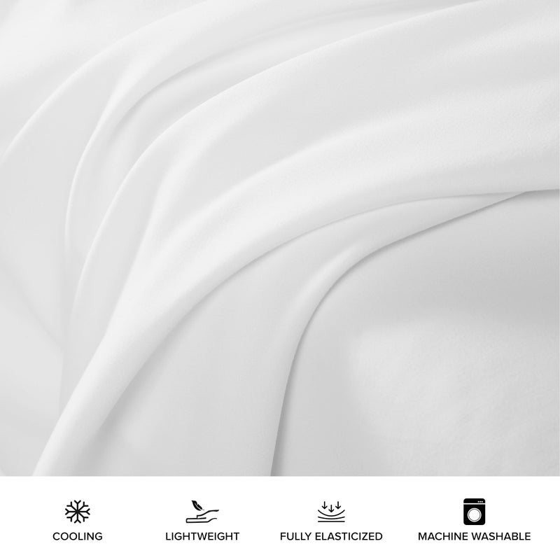 UGG 33606 Alahna Full XL Bed Sheets and Pillowcases 4-Piece Set Sleep in Luxury Machine Washable Deep Pockets Wrinkle-Resistant Breathable Cozy Comfort Silky Cooling Sheets  Full XL  White - Image 5