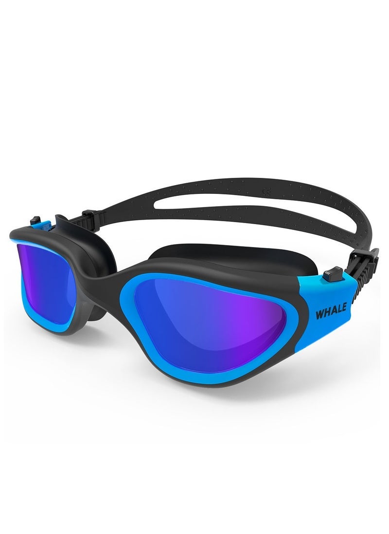 Whale Professional Adult Anti-fog UV protection Lens Men Women Swimming Goggles Waterproof Adjustable Silicone swim (Blue) - Image 1