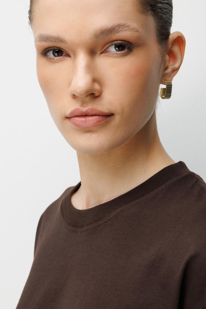 MIXRAY Oversized Ribbed Crew Neck T-Shirt - Image 5