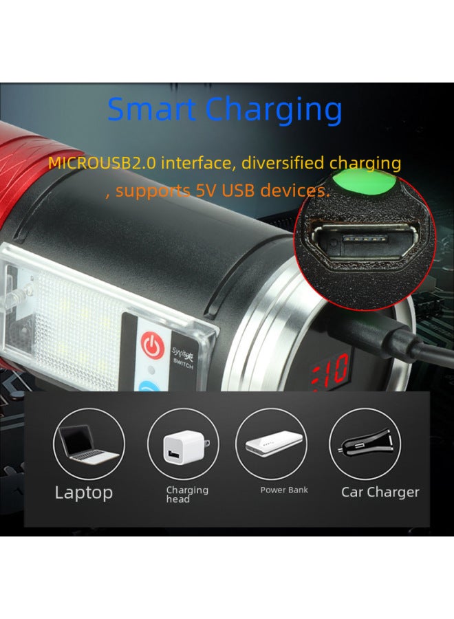 Bright LED High Power Night Fishing Lights Induction USB Rechargeable Blue Light Flashlight Fishing Lights-Color:Package 3: Lamp + Line + Cloth Bag + Fishing Box Bracket  - Image 4