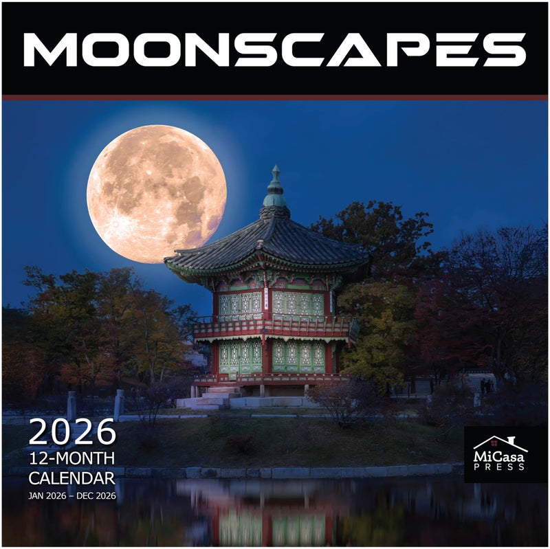MICASA PRESS Moonscapes 2026 Wall Calendar 12 Month | 12" x 24" Open | Thick & Sturdy Paper | Holiday Gift | Space Calendar 2026 - Image 1