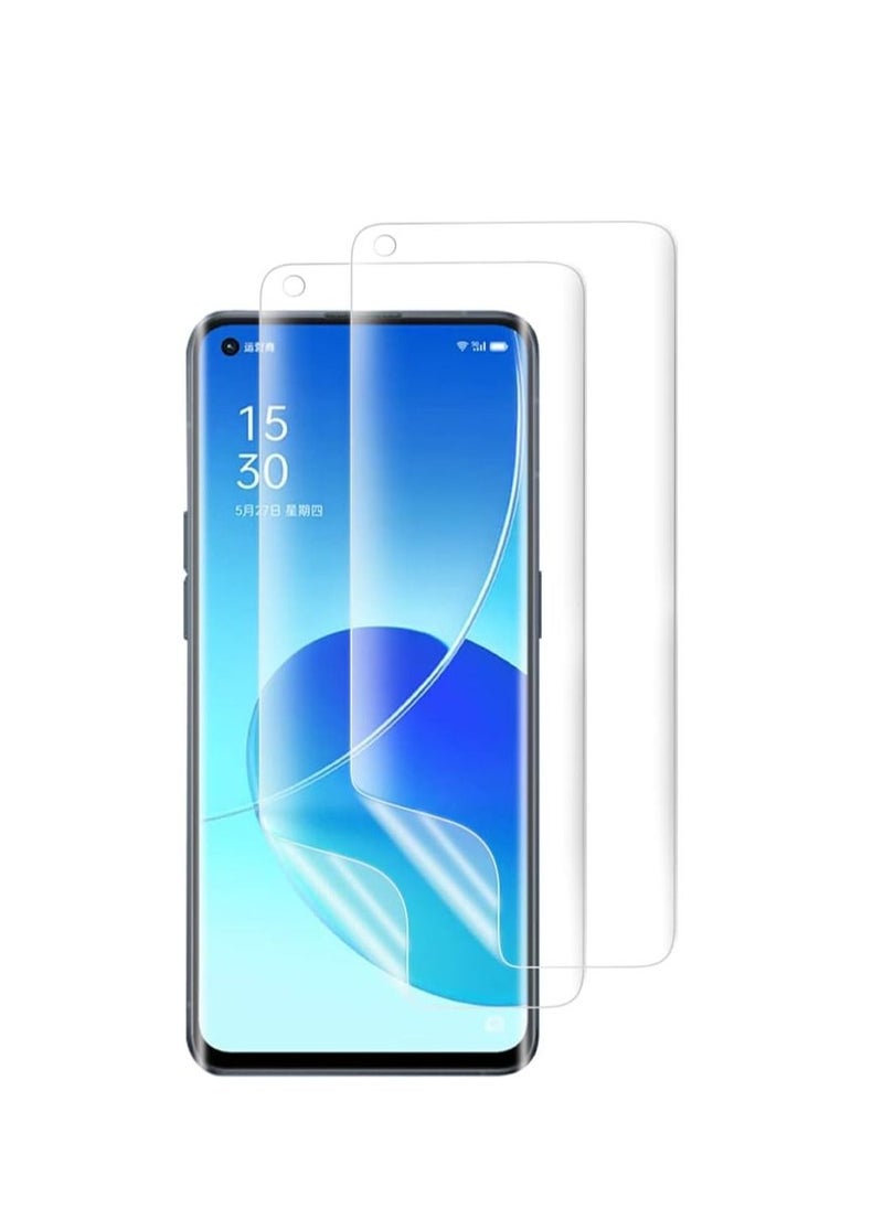 RINCO قطعتان من غشاء حماية هيدروجيل عالي الحساسية لهاتف OPPO Reno 9/9 Pro/9 Pro+/Reno 8T 5g، واقي شاشة شفاف ناعم من مادة TPU [تغطية كاملة] [شفاف عالي الدقة] (ليس زجاجًا مقوى)  - Image 1