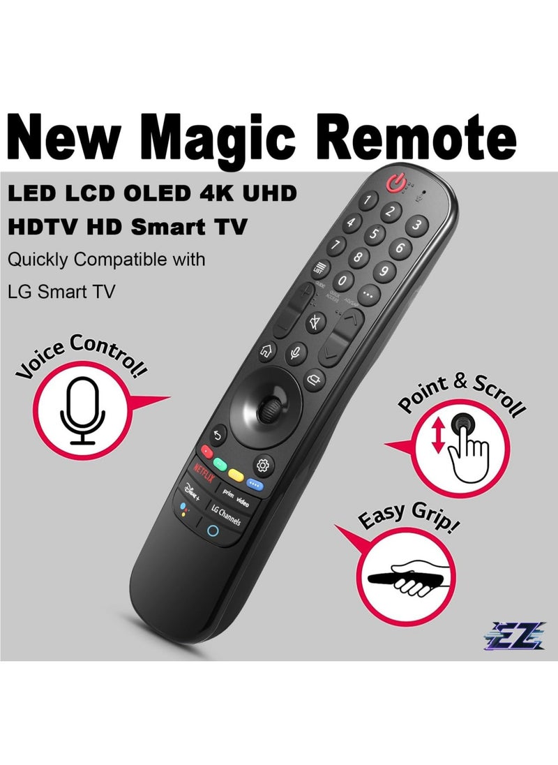 Replacement Remote Control for LG MR22GA MR21GA Magic Smart LCD LED 3D HDTV Most Smart TVs 2021 2022 (Voice Search) with battery