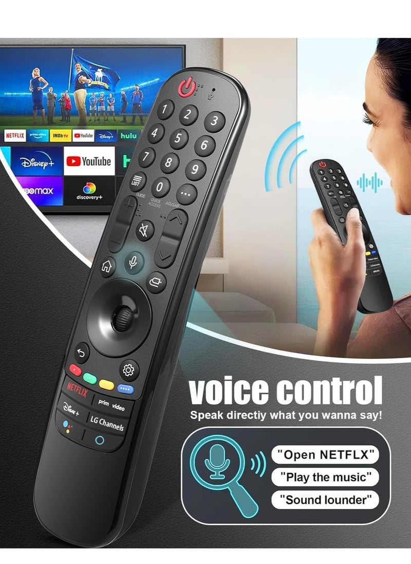 Replacement Remote Control for LG MR22GA MR21GA Magic Smart LCD LED 3D HDTV Most Smart TVs 2021 2022 (Voice Search) with battery
