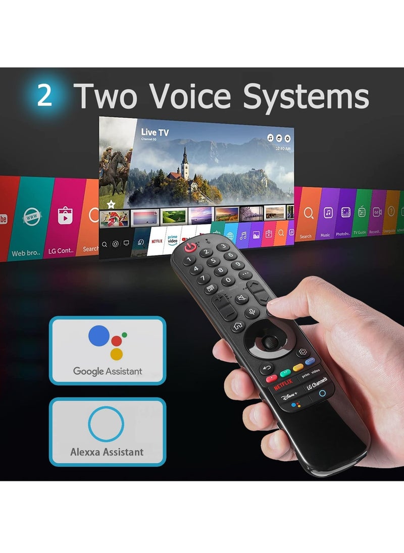 Replacement Remote Control for LG MR22GA MR21GA Magic Smart LCD LED 3D HDTV Most Smart TVs 2021 2022 (Voice Search) with battery