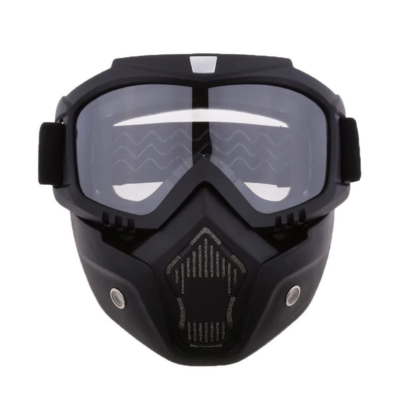 SRPHERE Motorcycle Glasses Motocross Motorbike Moto Goggles Detachable Goggle (White) - Image 1