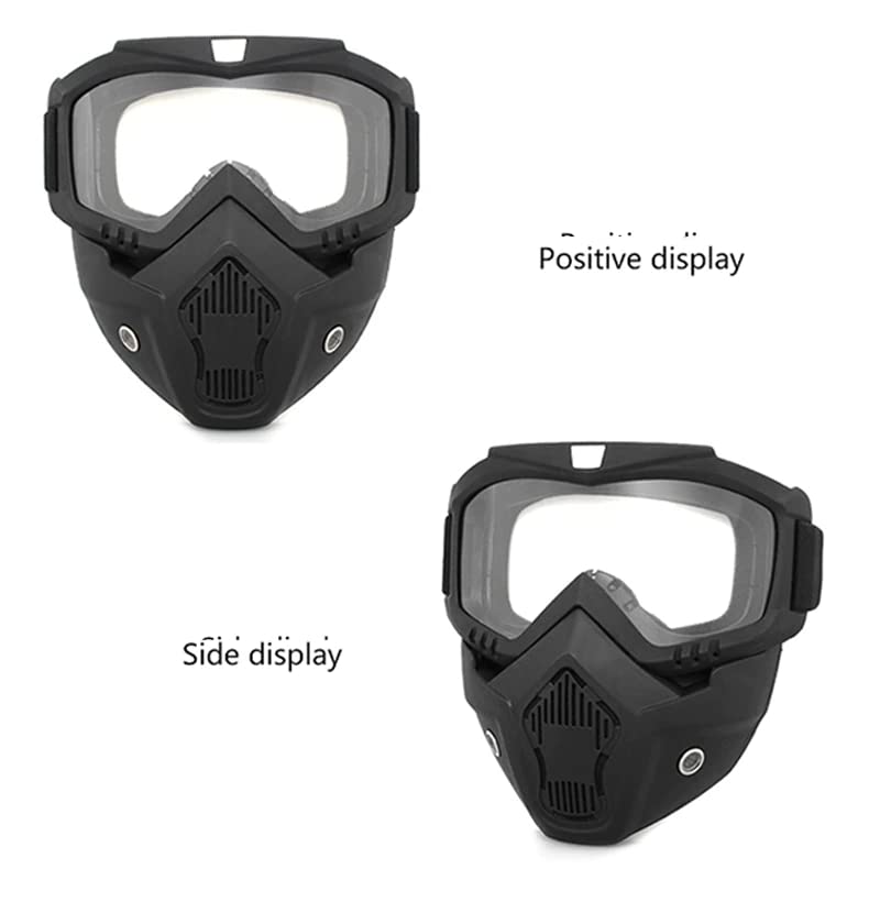 SRPHERE Motorcycle Glasses Motocross Motorbike Moto Goggles Detachable Goggle (White) - Image 3