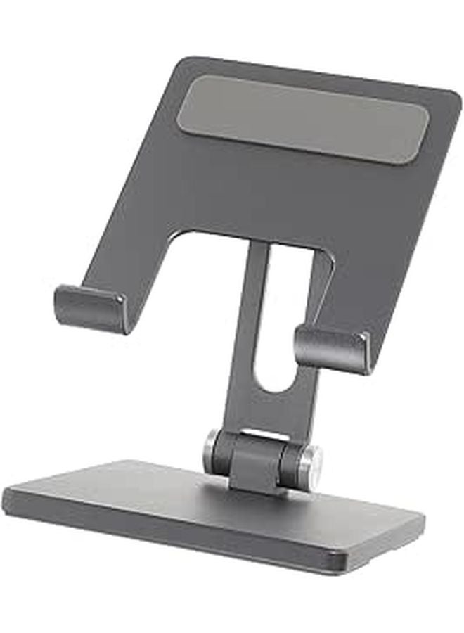 Adjustable Metal Tablet Stand Portable Multi Angle Folding Dark Gray Medium Size - Image 1