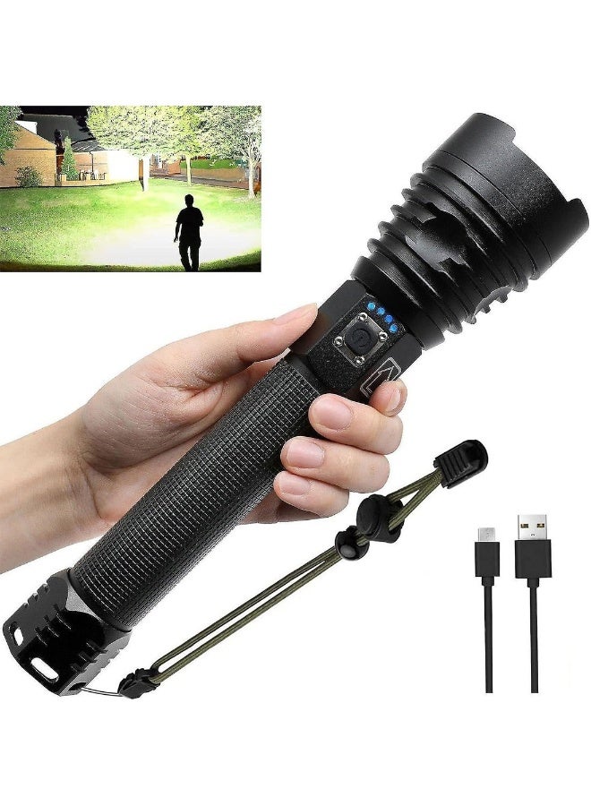 100000 High Lumens Rechargeable LED Flashlights Super Bright Powerful Flashlights With 5 Lighting - Image 1