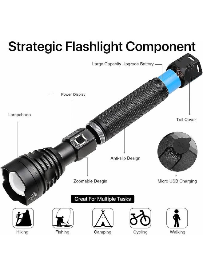 100000 High Lumens Rechargeable LED Flashlights Super Bright Powerful Flashlights With 5 Lighting - Image 4