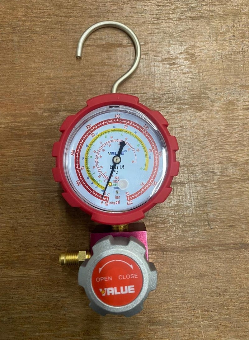 Value Refrigerant Pressure Gauge, Accurate Readings for R22, R134a, R410a, R407c - Image 2