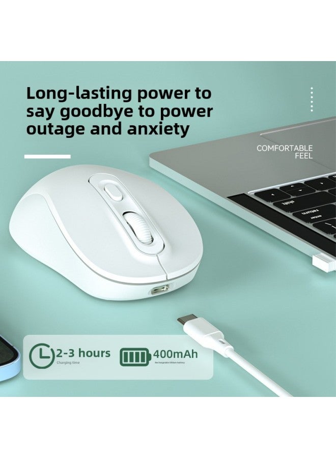 Direct Sales RecharGeable Wireless Mouse Silent Bluetooth 2.4G Dual-mode Suitable For Apple Huawei Office Notebook-Color:2.4G Battery Version Powder (brinG Your Own Battery)  - Image 4