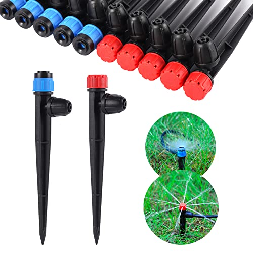 FULAIERGD Drip Irrigation Emitters with Adjustable 360 Degree Water Flow Drippers for 1/4 inch Tubing,25pcs Garden Drippers Sprayer 25pcs Drip Irrigation Emitters Perfect(50pcs-Colorful*25 Sprayer*25 Drip) - Image 1
