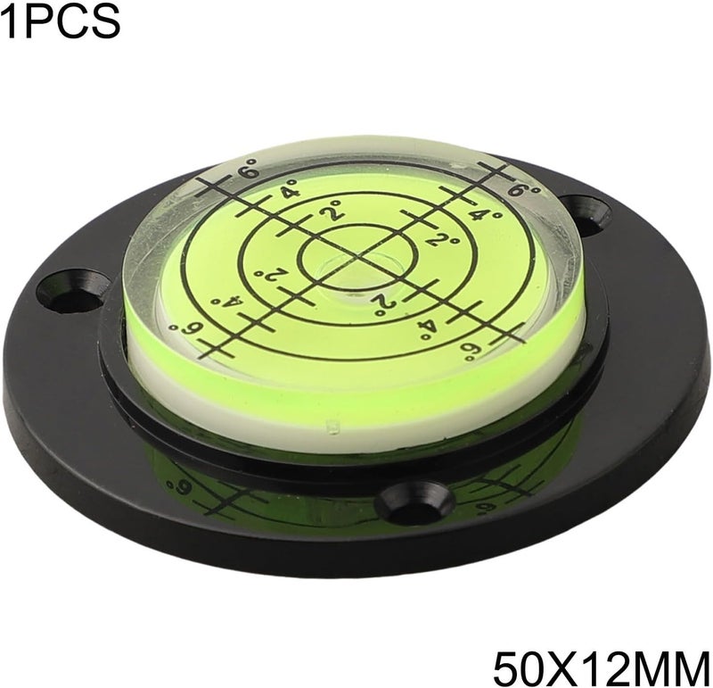 لمستوى الفقاعة الأفقية الدائرية الصغيرة 50 مم × 12 مم، شفاف من الأكريليك الدائري لمستوى الروح للمركبات الترفيهية والرافعات ومسجلات الأشرطة ومشاريع DIY، غلاف أسود ماء أخضر (غلاف أسود ماء أخضر) - Image 4