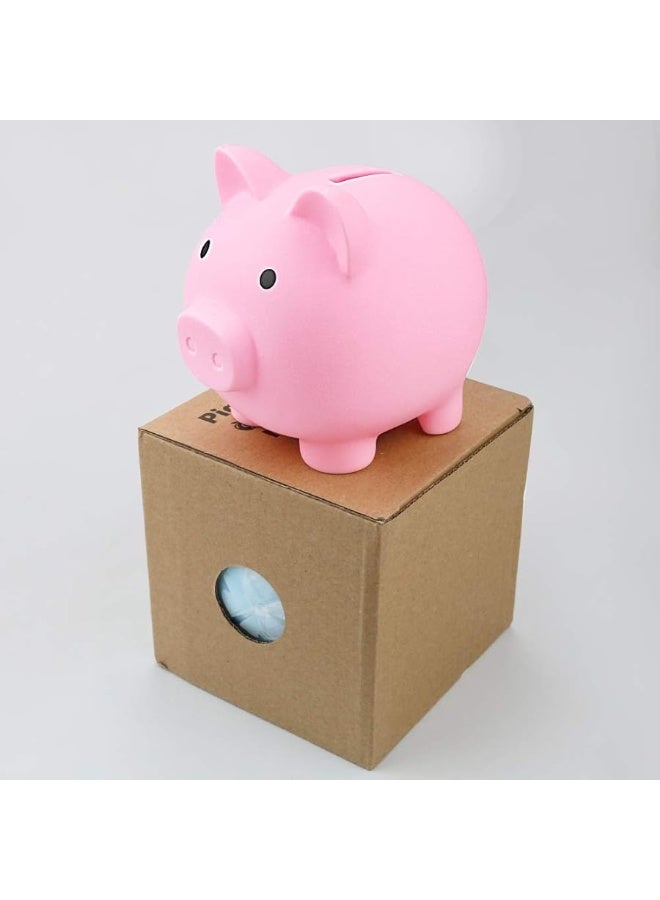 Fireboomoon 2 Pack Plastic Cute Pig Money BankUnbreakable Piggy Saving Money Box Coin Bank for Boys Girls Kids Adults Home DecorationBlue and Pink - Image 4
