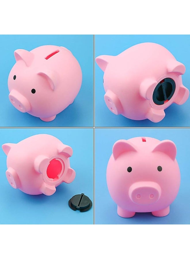 Fireboomoon 2 Pack Plastic Cute Pig Money BankUnbreakable Piggy Saving Money Box Coin Bank for Boys Girls Kids Adults Home DecorationBlue and Pink - Image 5