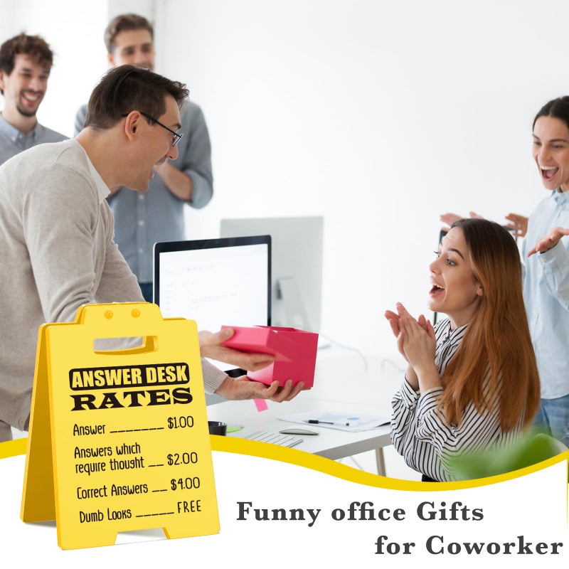 MAMAGIFTREE Funny Answer Desk Rates Sign â€“ Humorous Office Desk Decor for Work Friends, Teams, Coworkers, Boss â€“ Sarcastic Gag Gift for Birthday, Christmas, Labor Day, White Elephant & Secret Santa - Image 5