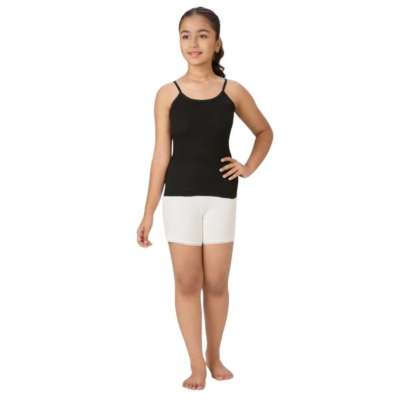 BYC GIRLS 100% COMBED COTTON SKIN FRIENDLY CAMISOLE VEST  - BLACK