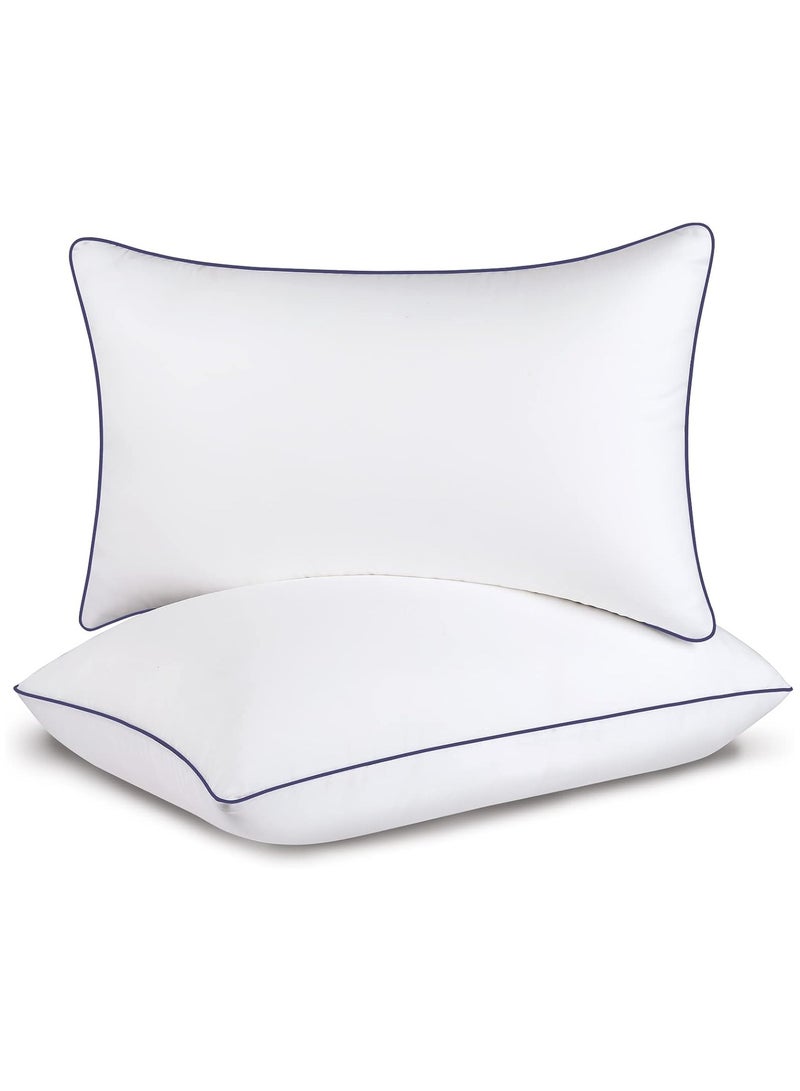 Opposy Bed Pillows for Sleeping-2 Pack Queen Size Set of 2 Pillow for Side Back and Stomach Sleepers, Down Alternative Filling Luxury Soft Quality with Premium Plush (White)  - Image 1