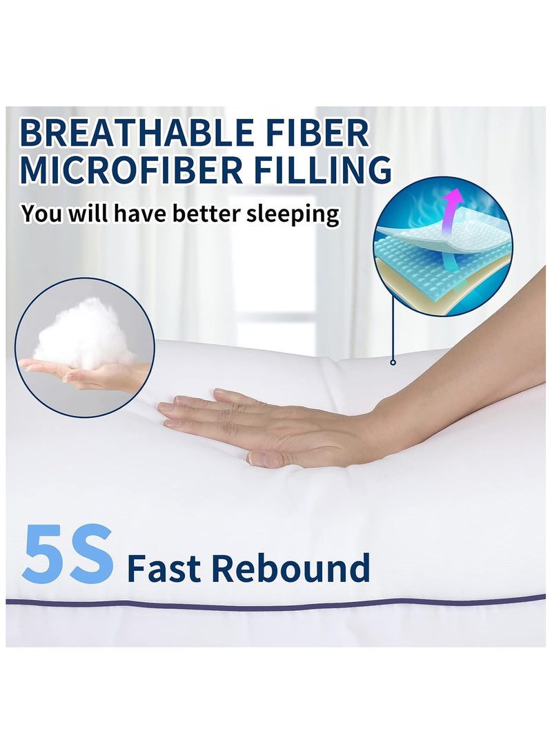 Opposy Bed Pillows for Sleeping-2 Pack Queen Size Set of 2 Pillow for Side Back and Stomach Sleepers, Down Alternative Filling Luxury Soft Quality with Premium Plush (White)  - Image 3